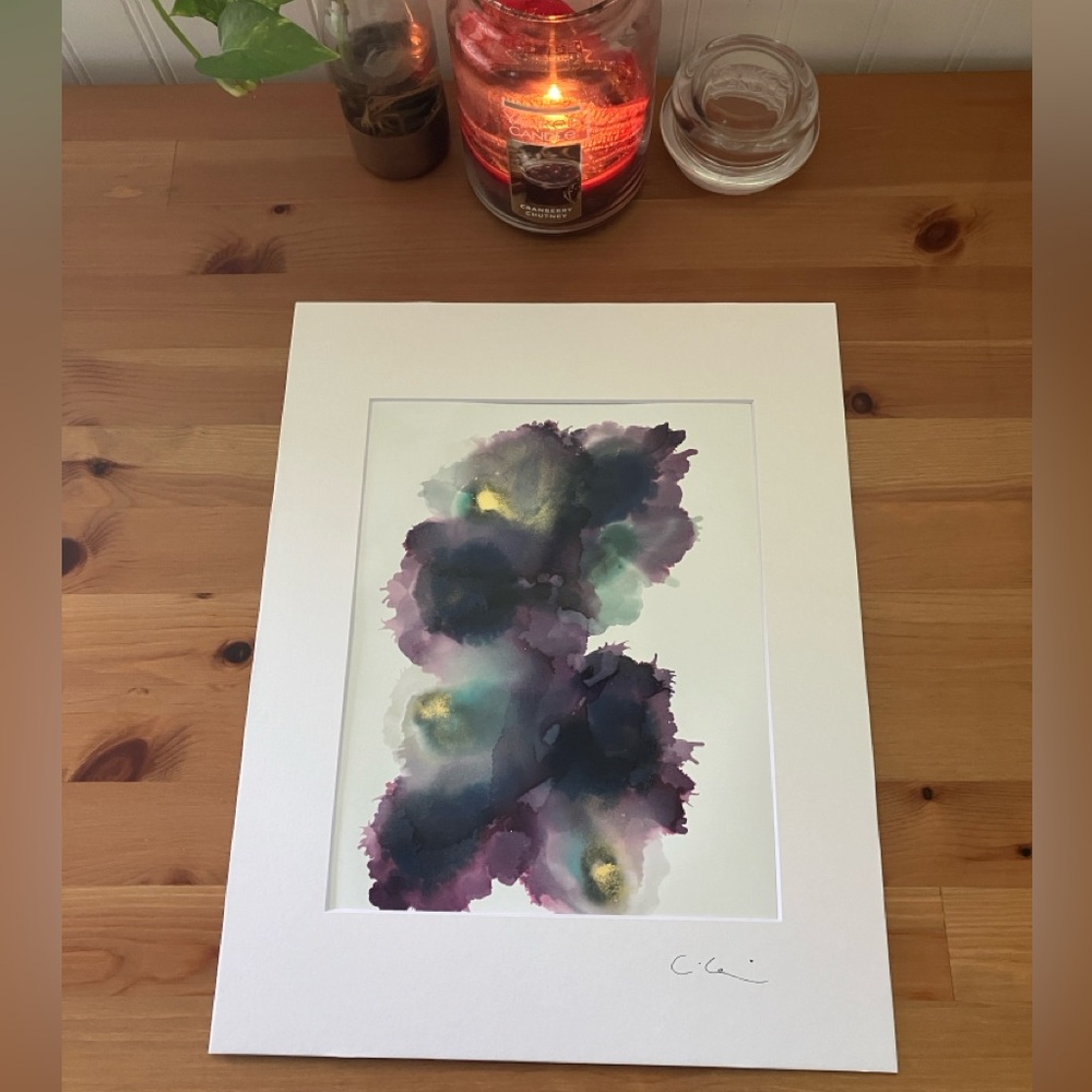 New Original Signed Artwork Alcohol Ink on Paper 138